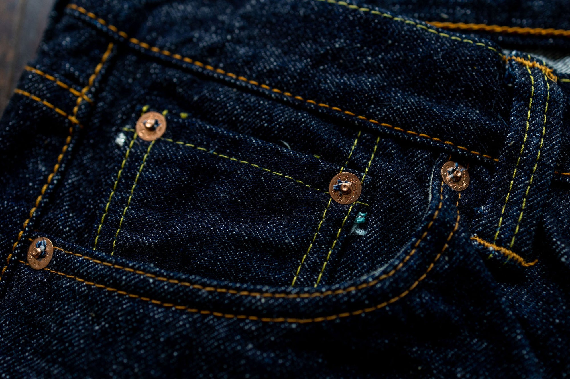 Samurai S0511XXII 15oz Otokogi Selvedge Slim Tapered - front pocket detail