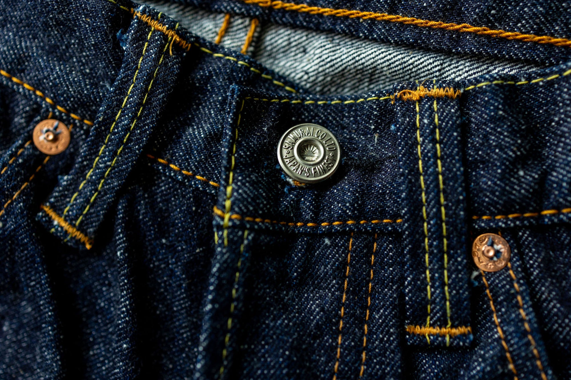Samurai S0511XXII 15oz Otokogi Selvedge Slim Tapered - button detail