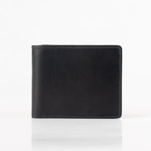 Obbi Good Label Kingsman Classic Bi Fold Wallet - Black - Outside front closed displayed on white background
