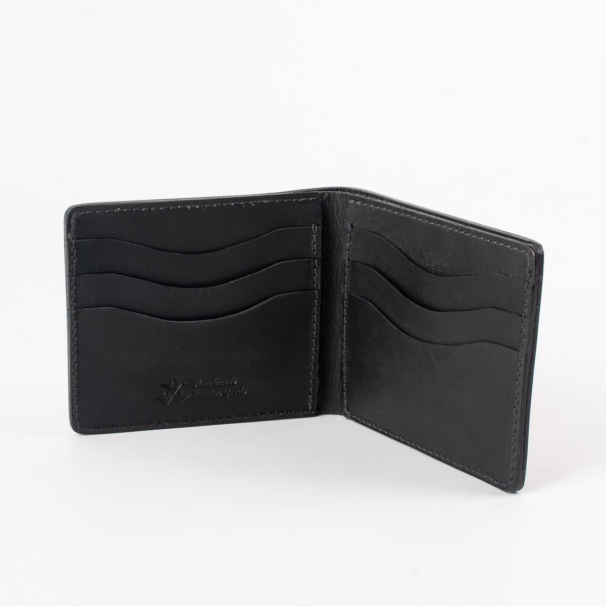 Obbi Good Label Kingsman Classic Bi Fold Wallet - Black - Inside of wallet displayed on white background