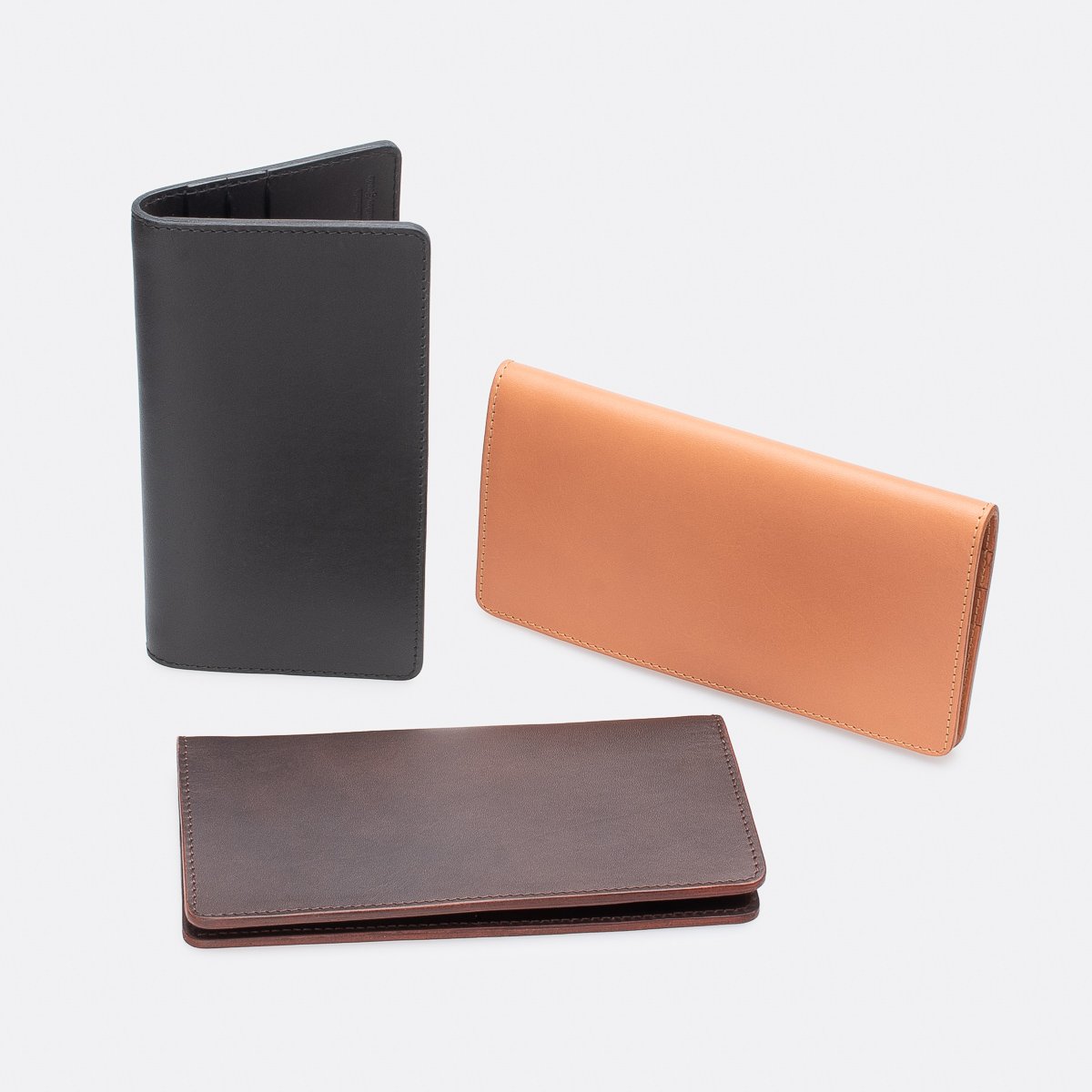 Obbi Good Label Kingsman Coat Long Wallet - Black - Three different wallet colors displayed on white background